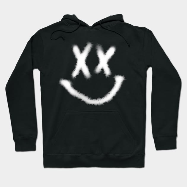 Graffiti Smiley White Hoodie by ckandrus